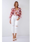 White denim pants with holes 20406 - Online store - Boutique